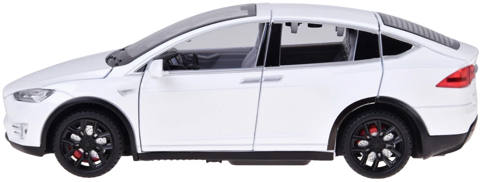 Jokomisiada Tesla Model X RC 1:22 Die-Cast Remote-Controlled Car with LED Lights and Smoke Effect RC0772