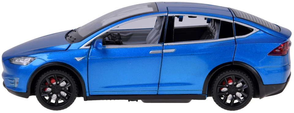 Jokomisiada Tesla Model X RC 1:22 Die-Cast Remote-Controlled Car with LED Lights and Smoke Effect RC0772