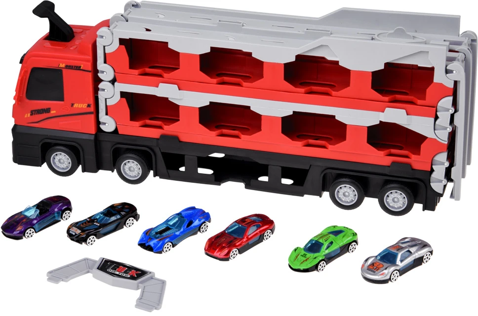 Jokomisiada TIR transporter trailer, foldable, 200 cm + 6 cars, two-level construction, ZA6587