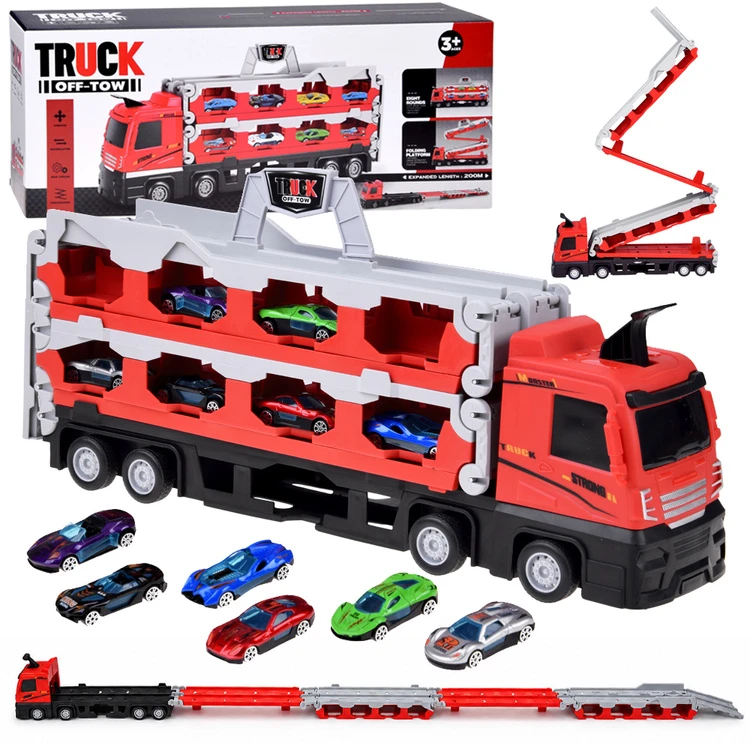 Jokomisiada TIR transporter trailer, foldable, 200 cm + 6 cars, two-level construction, ZA6587
