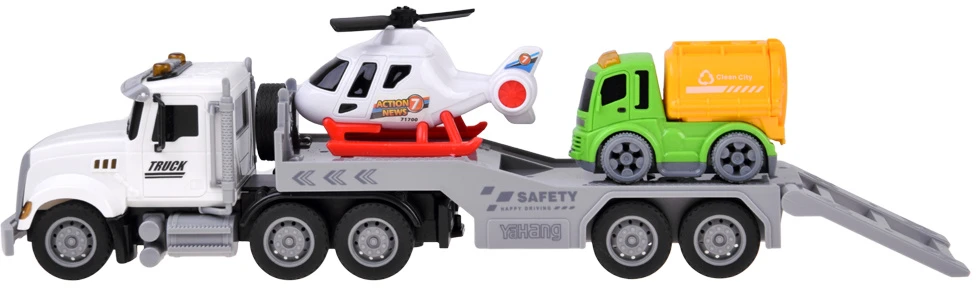 Jokomisiada Tow truck Helicopter Dump truck Concrete mixer VEHICLE SET + road accessories ZA6597