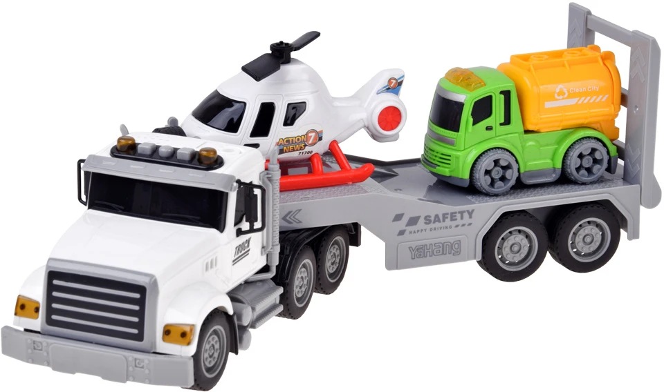 Jokomisiada Tow truck Helicopter Dump truck Concrete mixer VEHICLE SET + road accessories ZA6597