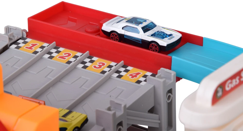 Jokomisiada Two-story car garage 4 in 1, launcher, parking, elevator, station + 8x vehicles ZA6353