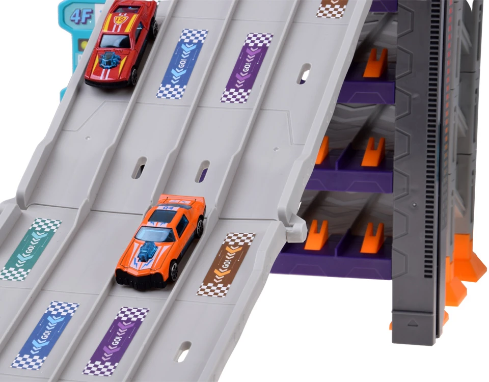 Jokomisiada Two-story car garage 4 in 1, launcher, parking, elevator, station + 8x vehicles ZA6353