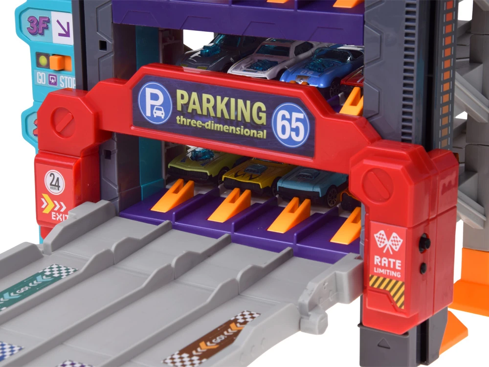 Jokomisiada Two-story car garage 4 in 1, launcher, parking, elevator, station + 8x vehicles ZA6353