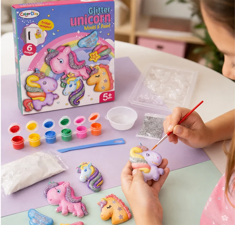 Jokomisiada UNICORN Glitter Magnet Making Kit - DIY Magnets ZA6406