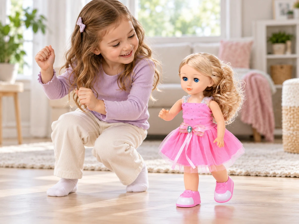 Jokomisiada Vaikštanti ir dainuojanti lėlė – plokite rankomis! Rožinis BALLERINA ZA6359