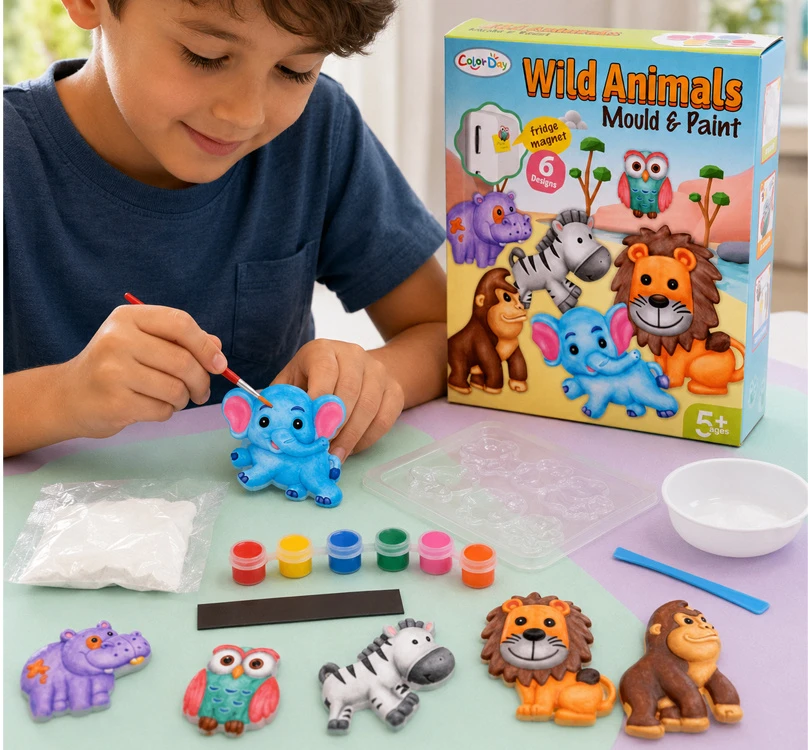 Jokomisiada WILD ANIMALS DIY Magnet Making Kit ZA6407