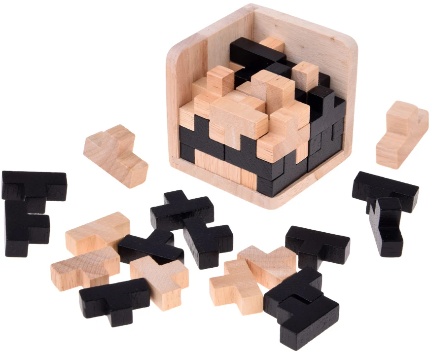 Dėlionė Jokomisiada Wooden 3D Logic Cube Spatial Puzzle Brain Teaser ZA6610