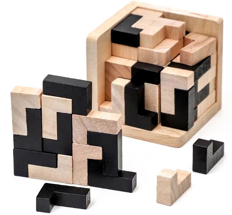 Dėlionė Jokomisiada Wooden 3D Logic Cube Spatial Puzzle Brain Teaser ZA6610