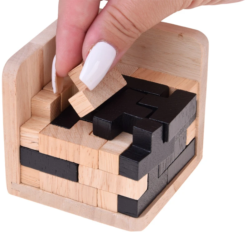Dėlionė Jokomisiada Wooden 3D Logic Cube Spatial Puzzle Brain Teaser ZA6610