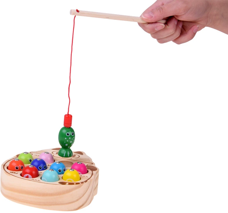 Jokomisiada Wooden arcade game FISHING - magnetic fishing rod 13 pieces ZA6568