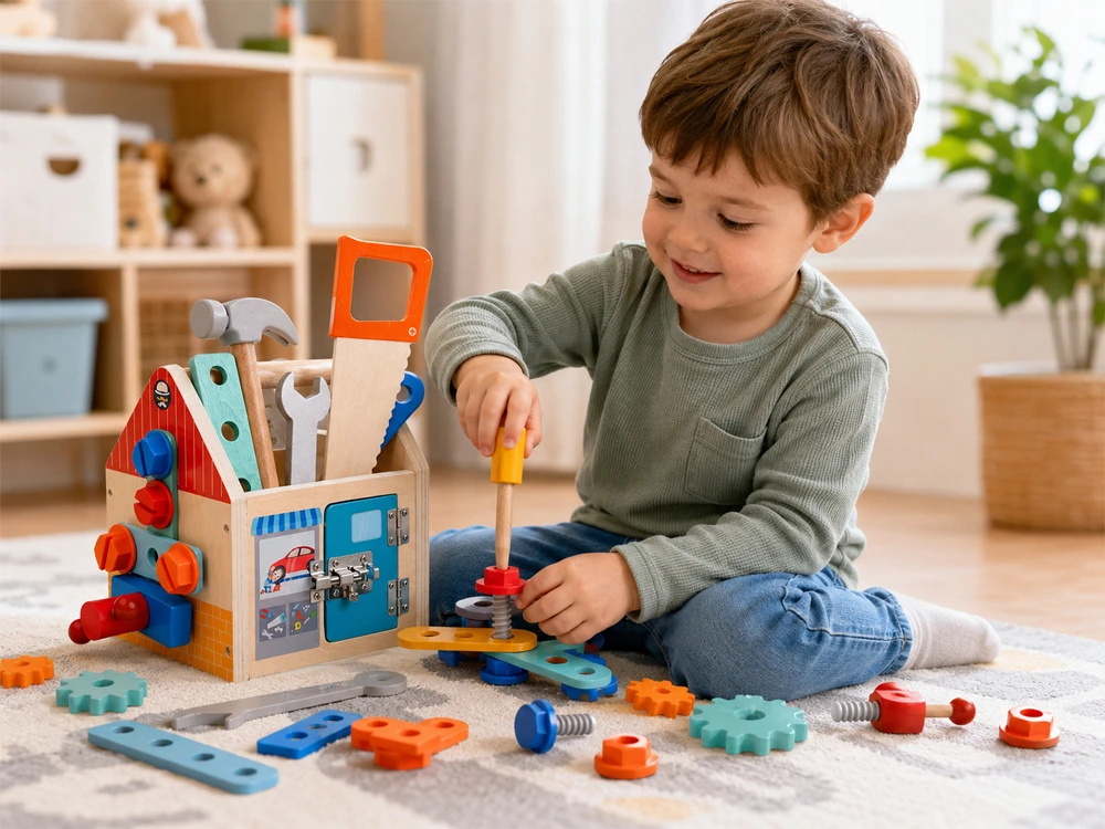 Jokomisiada Wooden DIY Tool Set with Construction House ZA6612