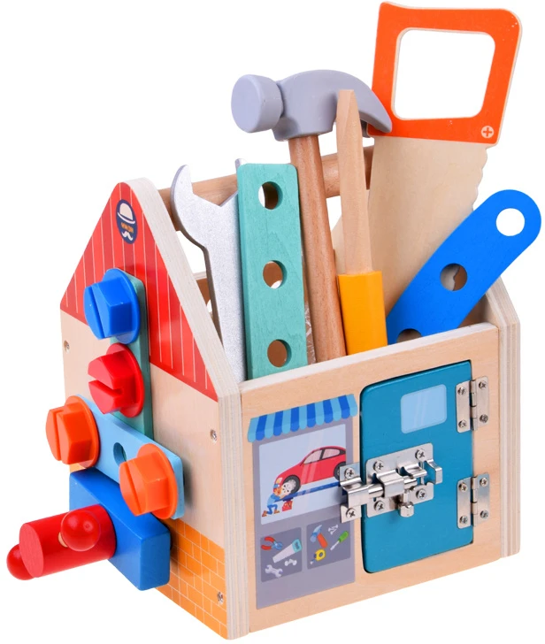 Jokomisiada Wooden DIY Tool Set with Construction House ZA6612