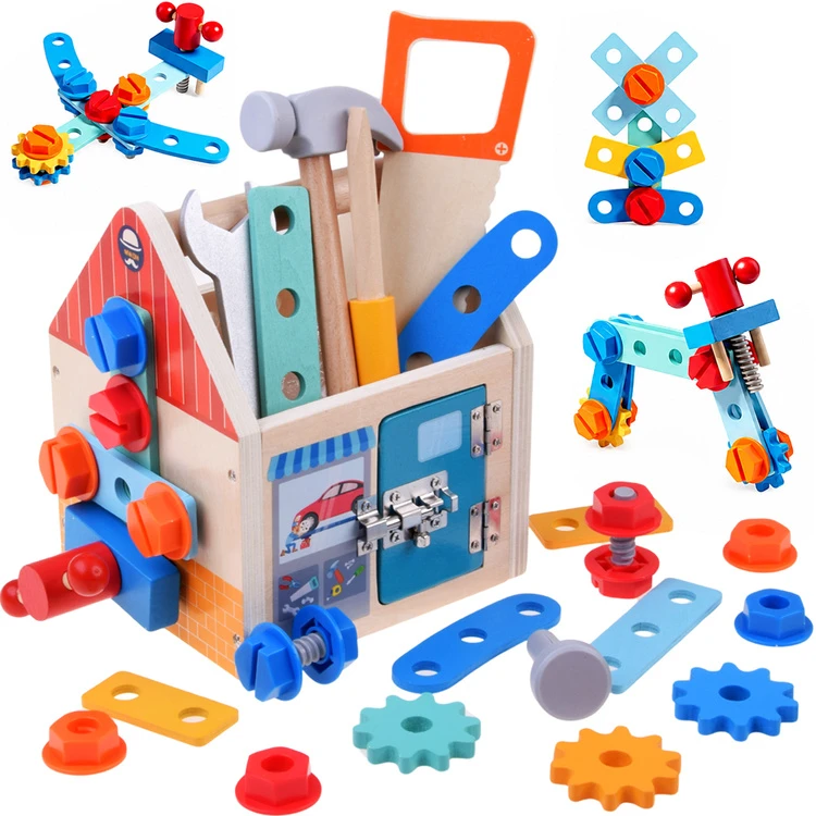 Jokomisiada Wooden DIY Tool Set with Construction House ZA6612
