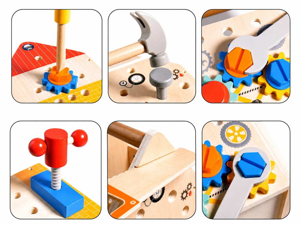 Jokomisiada Wooden DIY Tool Set with Construction House ZA6612