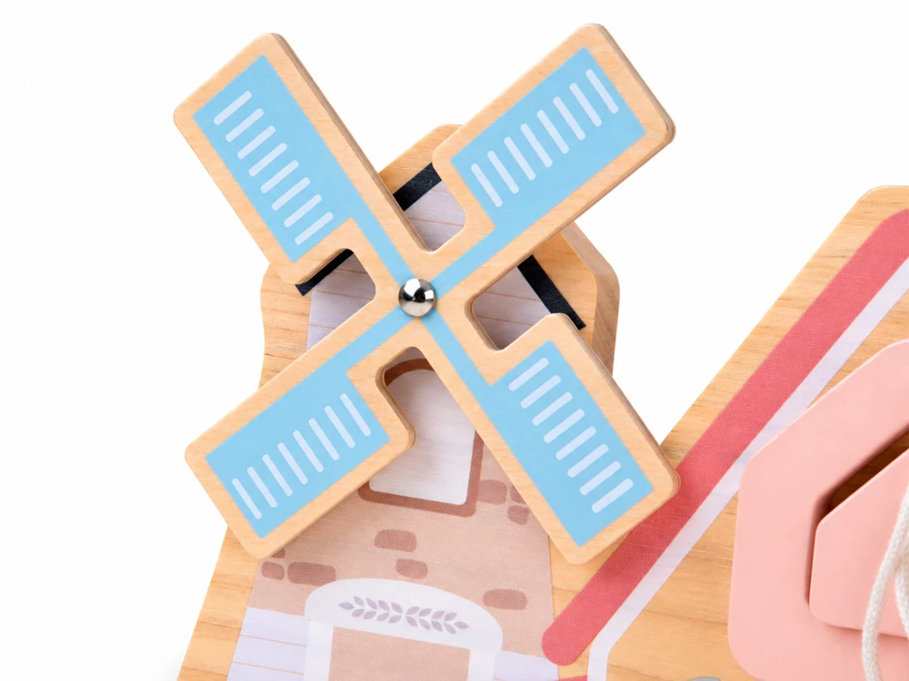 Jokomisiada Wooden Farm Busy Board – Sensory House with Animal Maze ZA6485