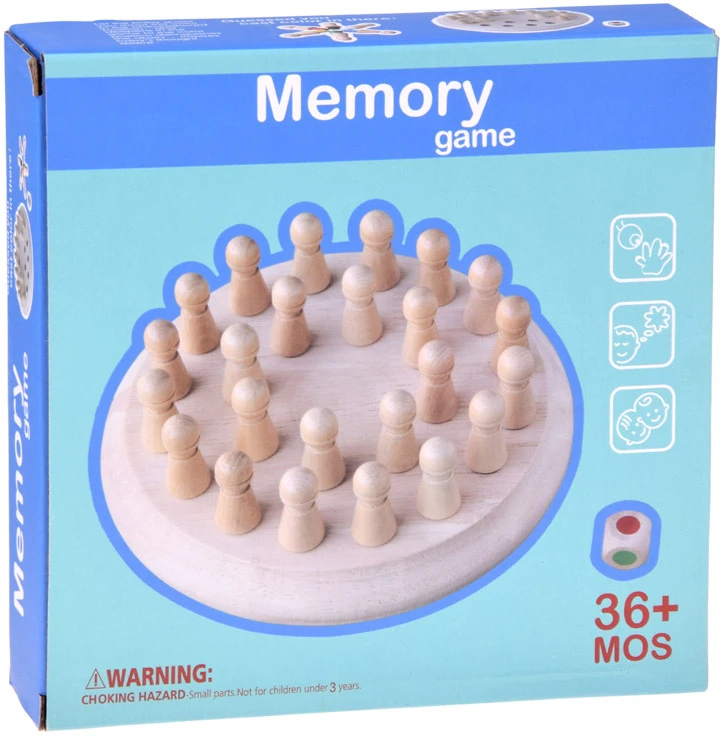 Jokomisiada Wooden memory game - roll the dice and choose a colored piece GR0840
