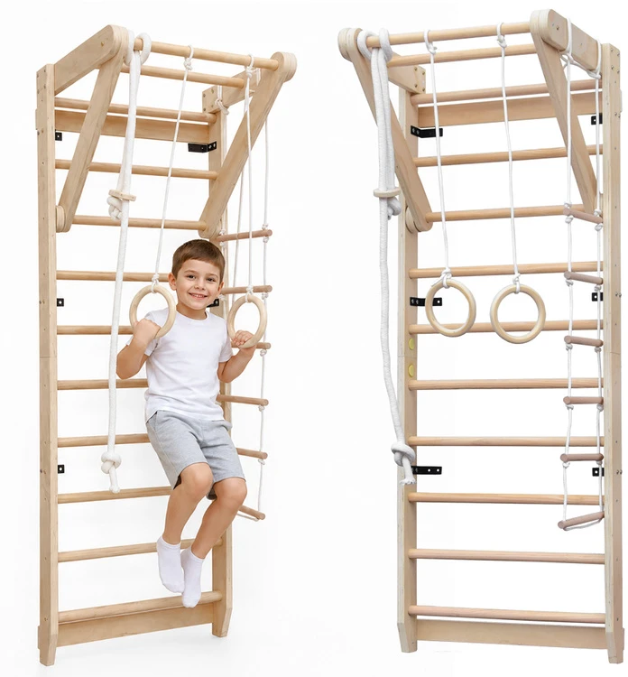 Jokomisiada Wooden playground for HOME - climbing frame + hanging elements SP0873