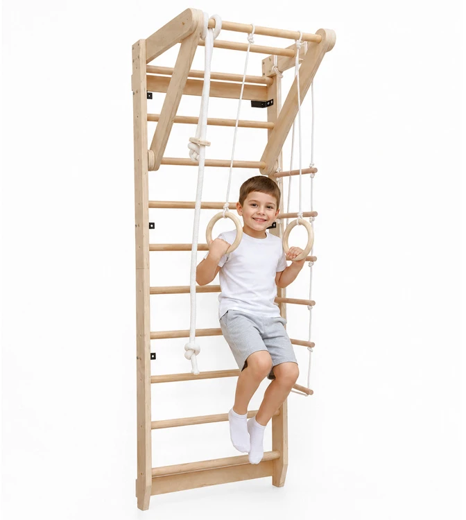 Jokomisiada Wooden playground for HOME - climbing frame + hanging elements SP0873