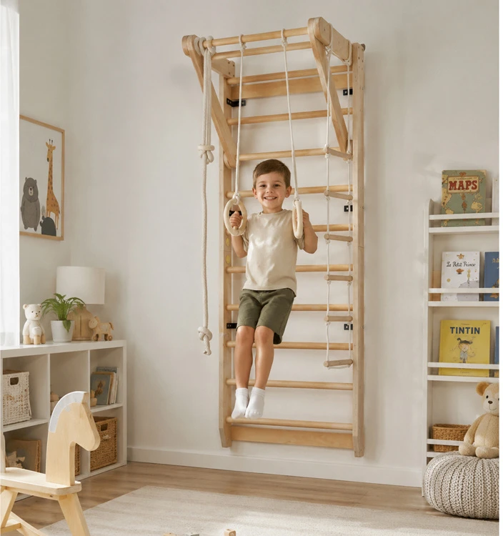 Jokomisiada Wooden playground for HOME - climbing frame + hanging elements SP0873