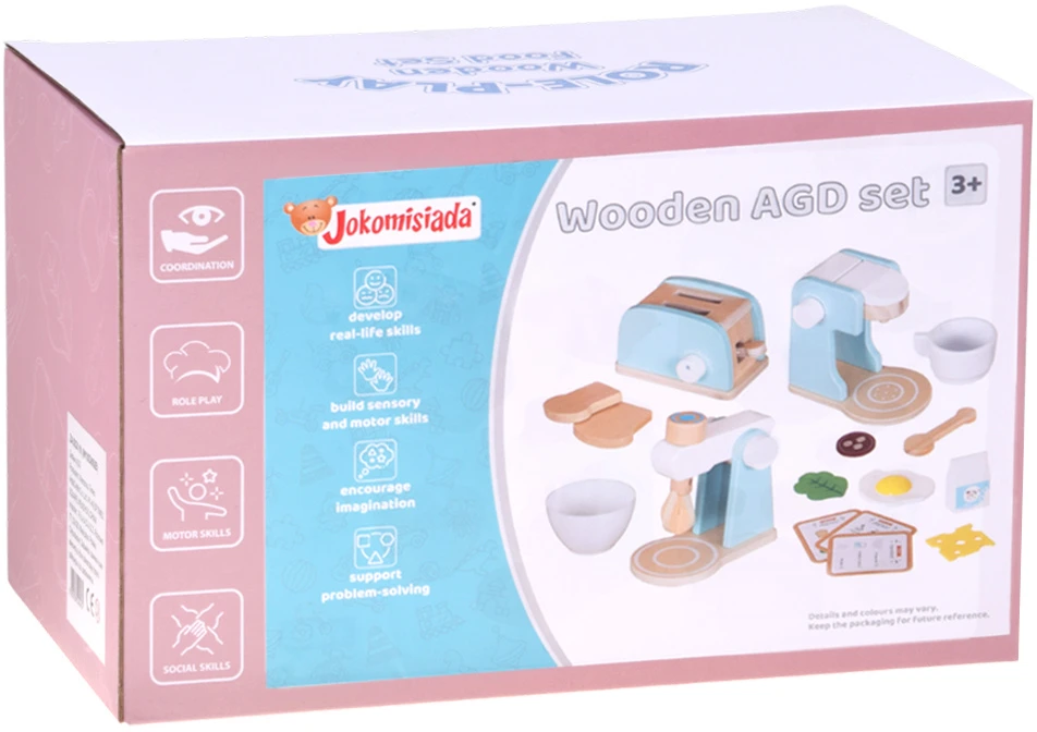 Jokomisiada Wooden set - toaster, kavos virimo aparatas, mixer + accessories Small household appliances ZA5929