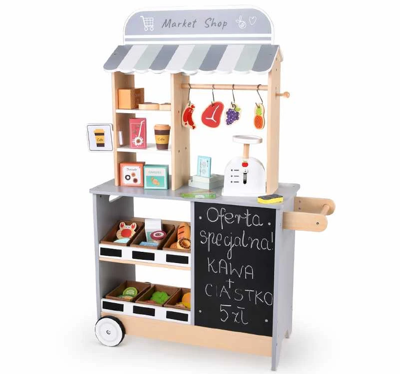 Jokomisiada Wooden shop for children - interactive MARKET with ice cube maker ZA6167