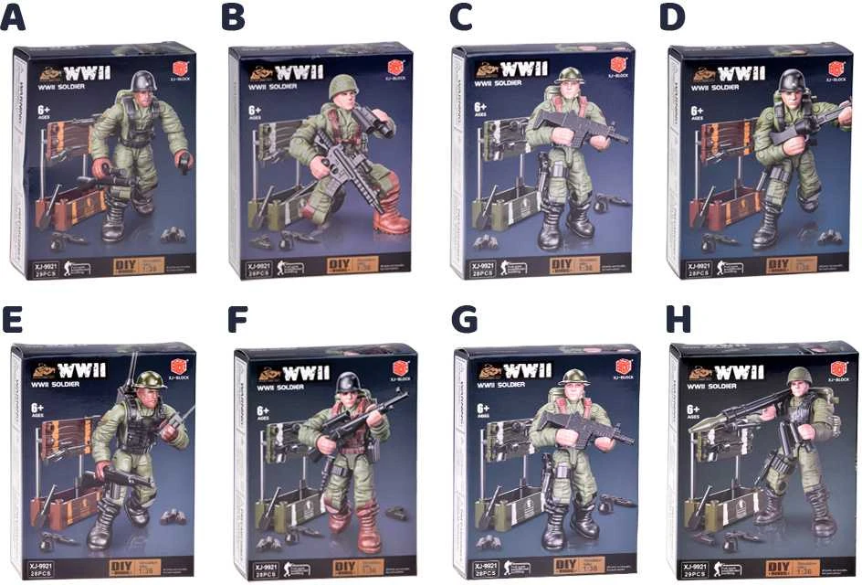 Jokomisiada WWII soldier figures, modelis to assemble, 28 pieces, ZA5723