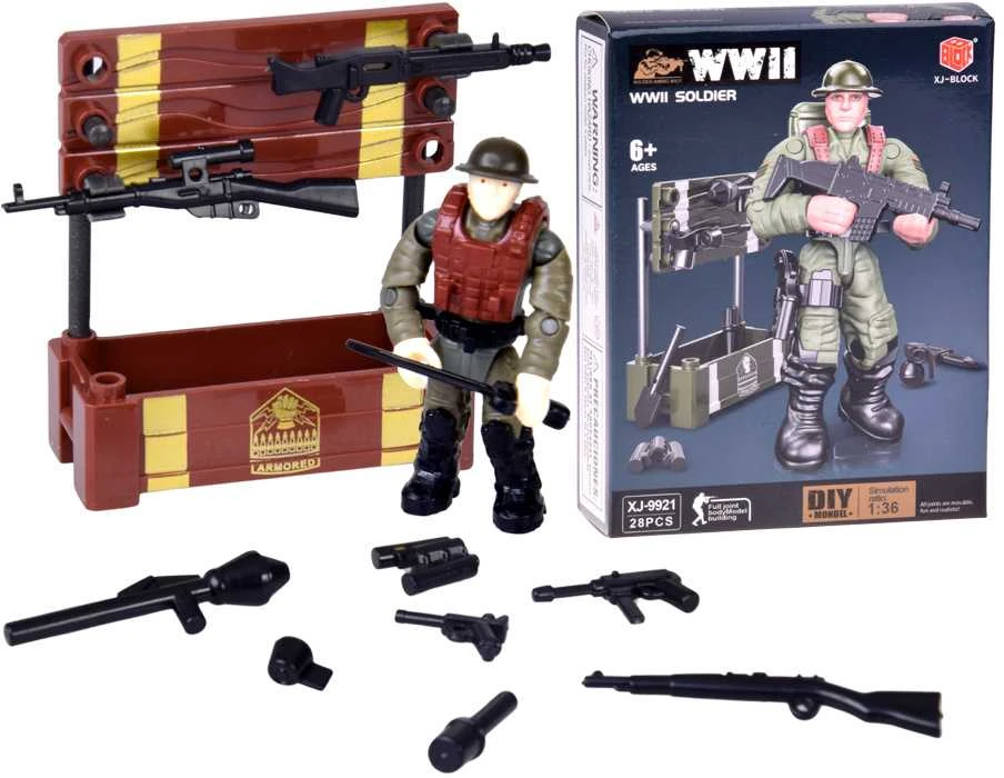 Jokomisiada WWII soldier figures, modelis to assemble, 28 pieces, ZA5723