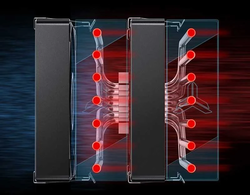 Jonsbo CR-3000 procesoriaus aušintuvas Dual Tower, ARGB – 2x 120 mm, juodos spalvos