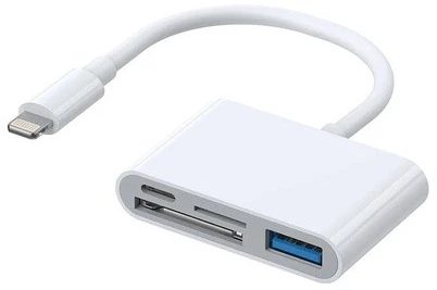 Lightning - USB OTG adapteris Joyroom S-H142 SD kortelių skaitytuvas Micro SD - baltas