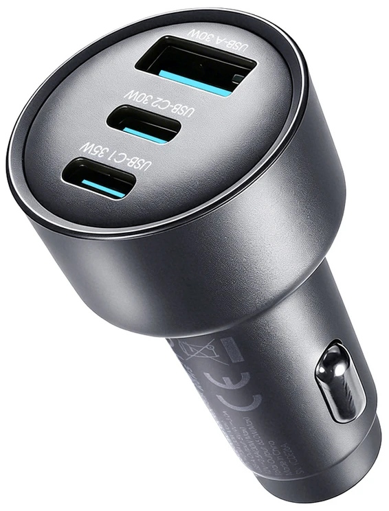 Joyroom JR-CCN19 65W 3-in-1 car charger Dark pilka