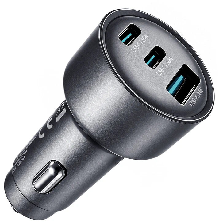 Joyroom JR-CCN19 65W 3-in-1 car charger Dark pilka