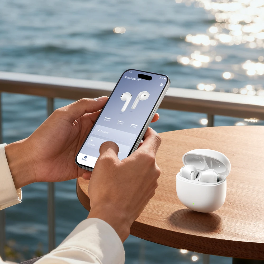 Joyroom JR-FB1 Funpods Bluetooth 6.0 In-Ear TWS Belaidės Ausinės with AI Functions - Baltas