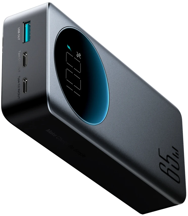 Joyroom JR-PBF05 Pro 30000mAh 65W Powerbank with Digital Ekranas 2x USB-C 1x USB-A - Juodas