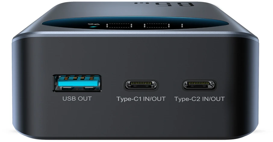 Joyroom JR-PBF05 Pro 30000mAh 65W Powerbank with Digital Ekranas 2x USB-C 1x USB-A - Juodas