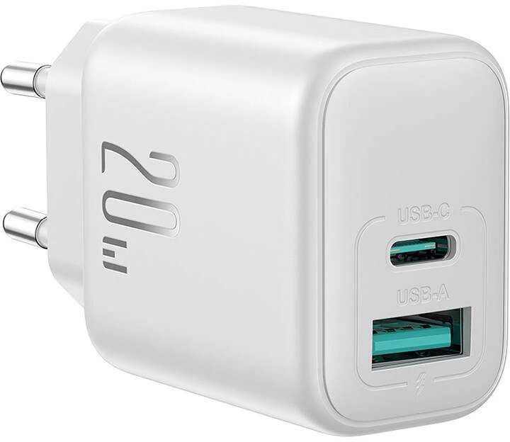 Įkroviklis Joyroom JR-TCF21 20W USB-C/USB-A baltas