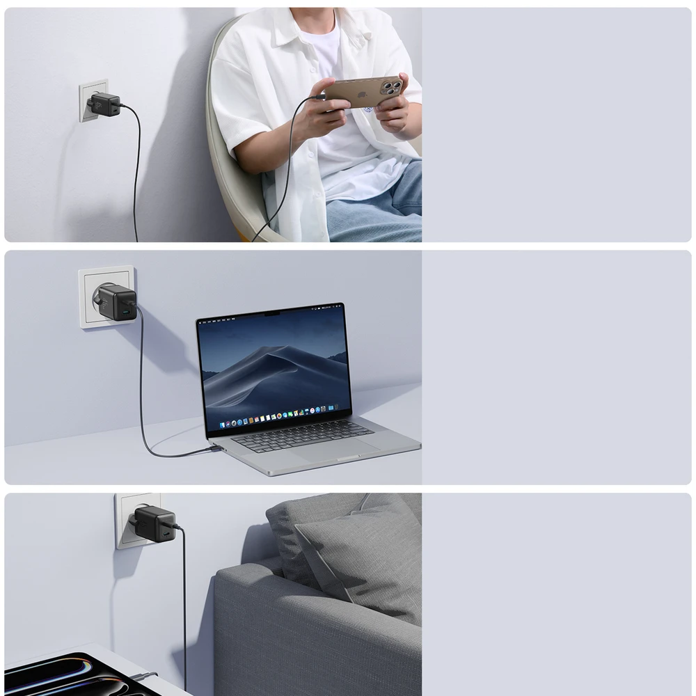 Laidinis įkroviklis Joyroom JR-TCG17 45W 2 x USB-C (EU kištukas) – juodos spalvos