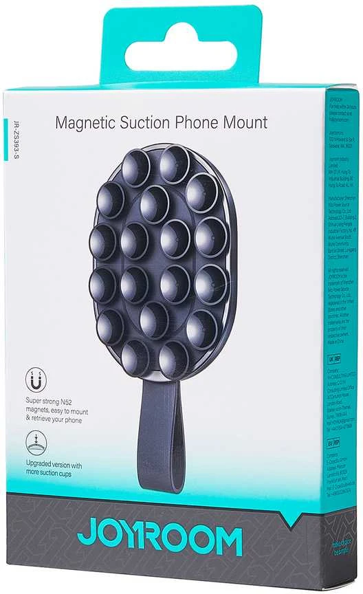 Laikiklis Joyroom JR-ZS393-S magnetyczny su przyssawkami na telefon 4.7-7" - juoda-oranžinė