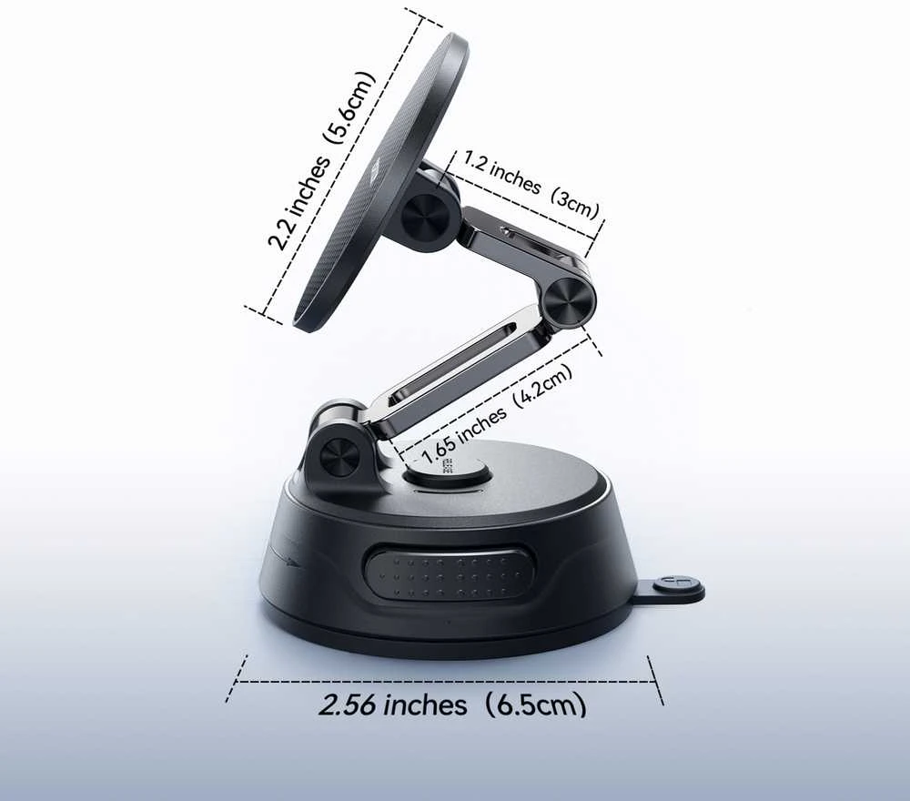 Joyroom JR-ZS51 magnetinis automobilio laikiklis su siurbtuku, skirtas priekiniam stiklui arba prietaisų skydeliui - juodas