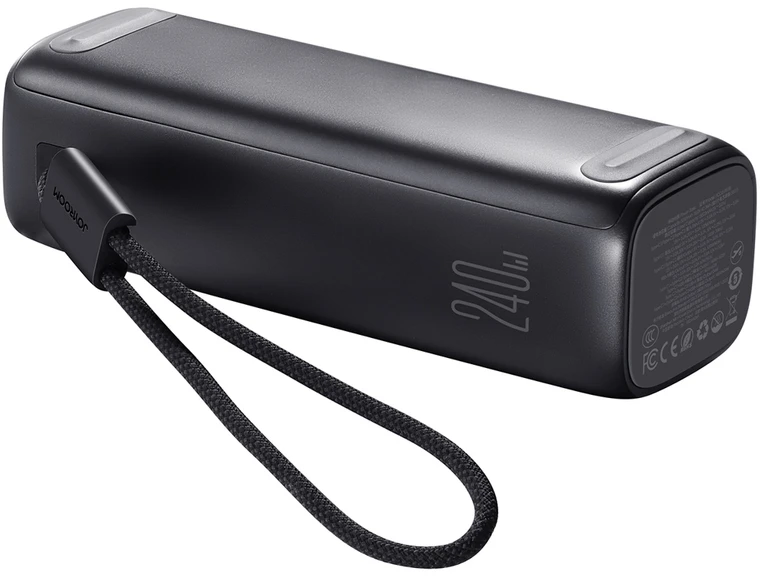 Joyroom PODIX PR70 25000mAh Power Bank iki 240W with Two Built-in USB-C Cables and Two TFT Screens - Gray