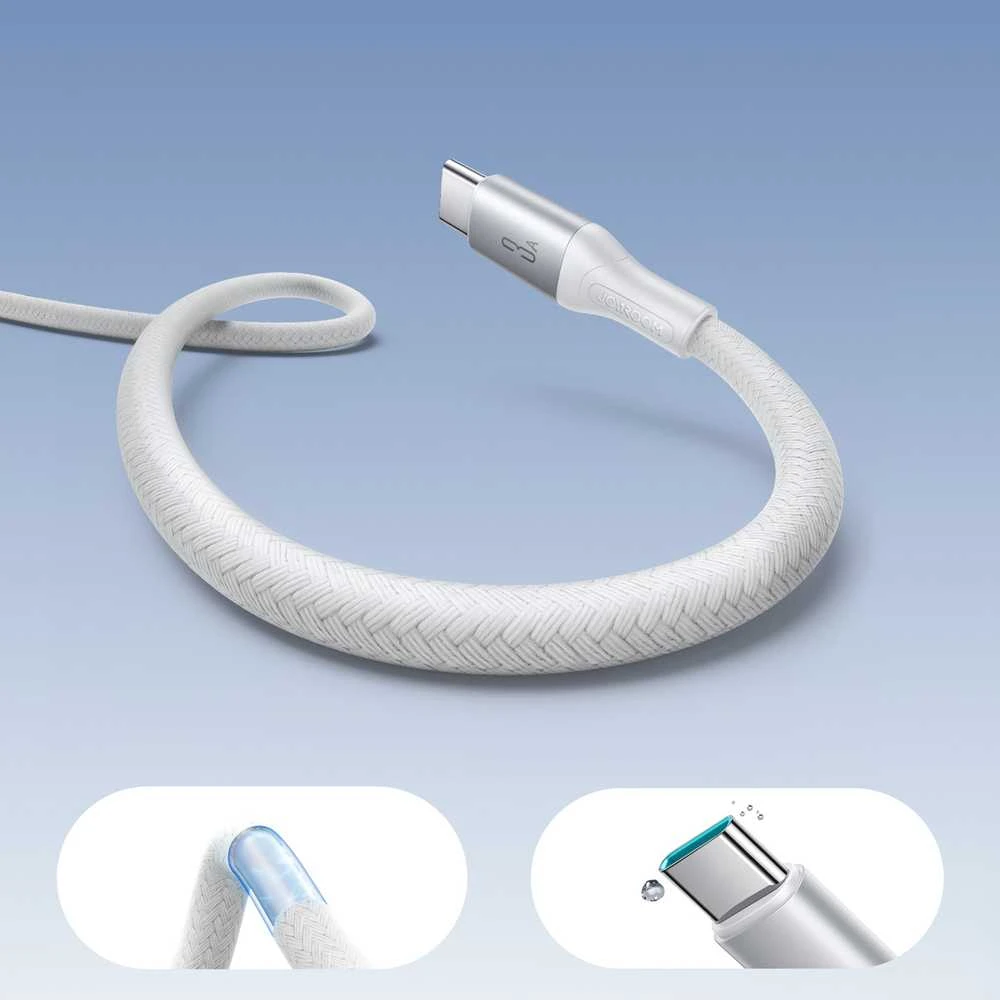 Joyroom S-A28 „Flash“ serijos 3A USB-A – USB-C kabelis, 2 m – baltos spalvos