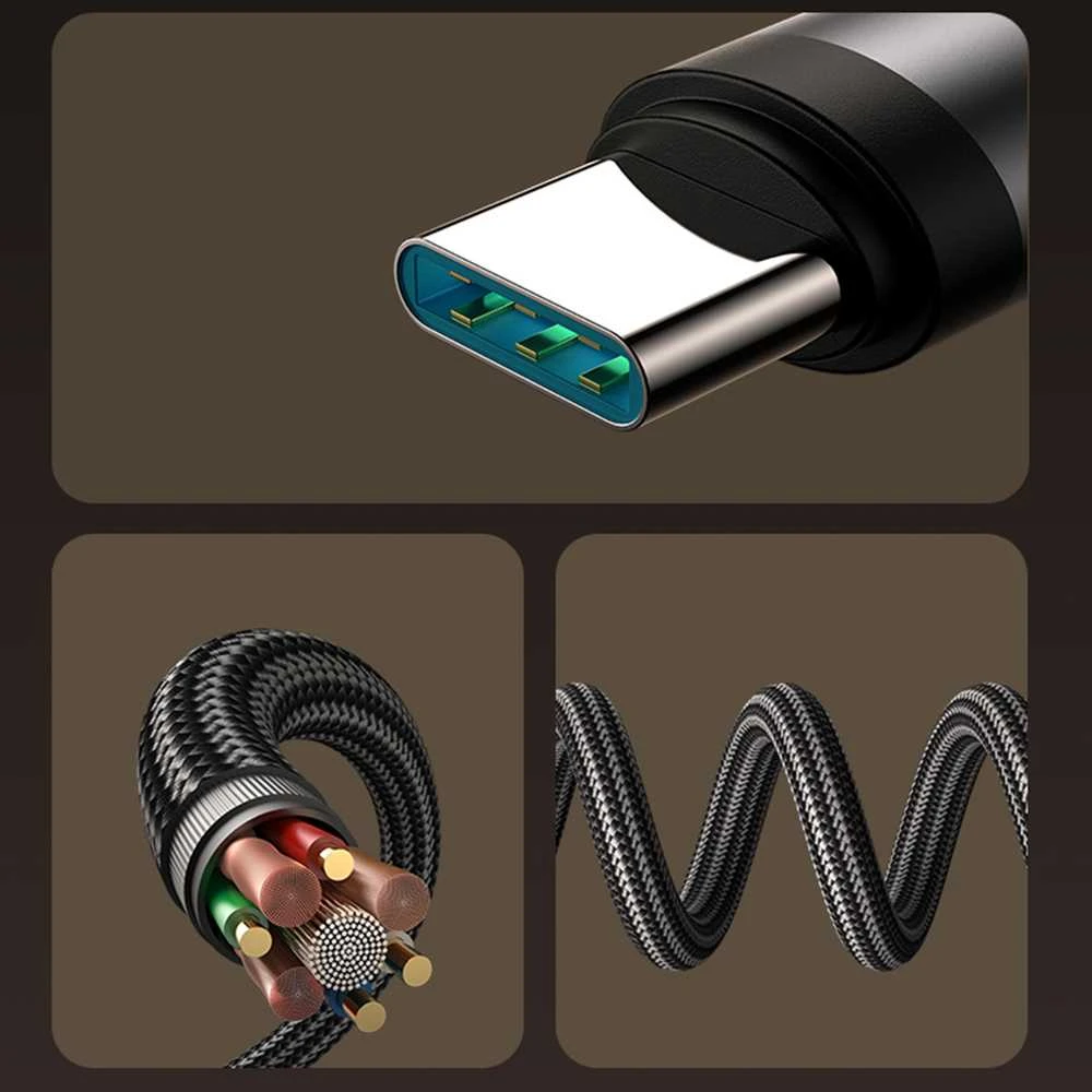Joyroom S-A56 EnjoyX Series 90° USB-C – USB-C kabelis 60W 1.2m – juodos spalvos