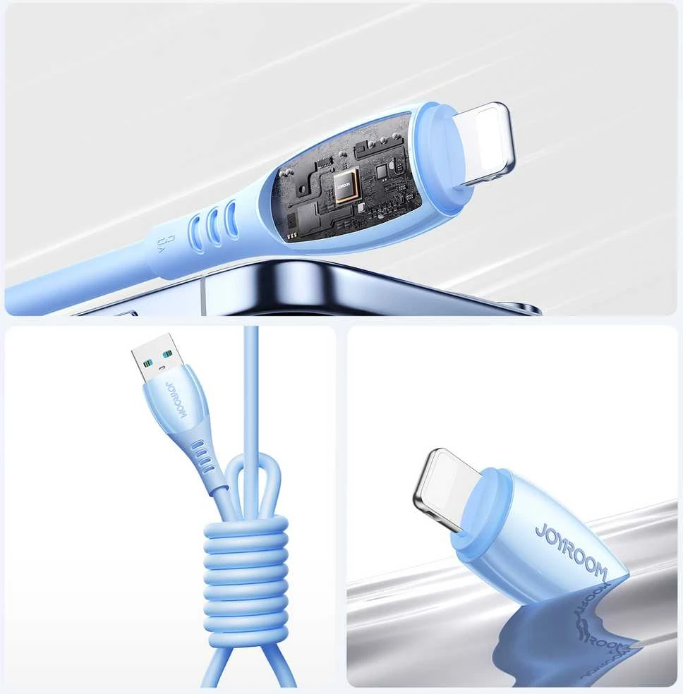 Joyroom S-A59 „Vibrant“ serijos 3A USB-A – „Lightning“ laidas 1,2 m – mėlynas