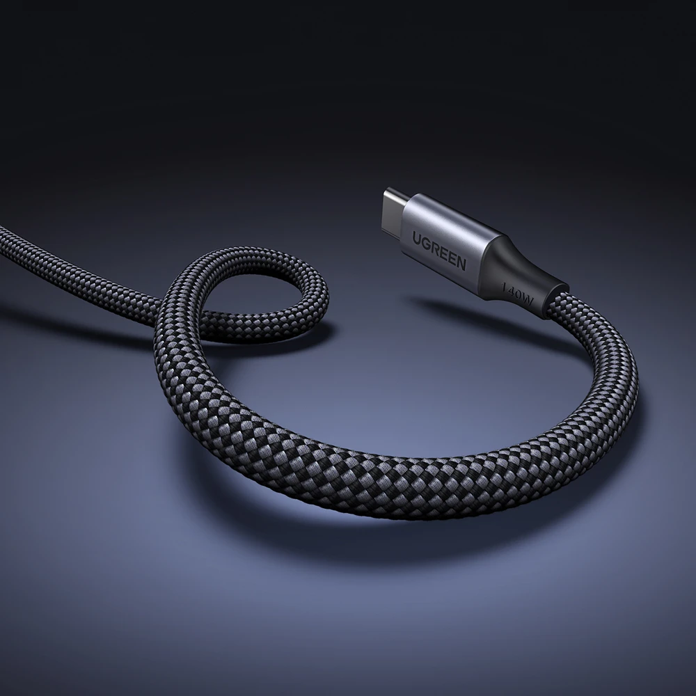 Kabelis Ugreen 2-in-1 USB-C - 2xUSB-C PD 140W 2m - juoda