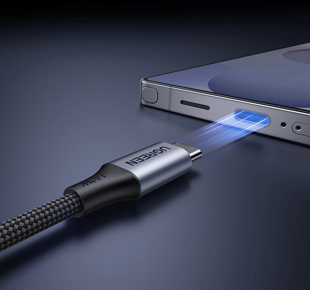 Kabelis Ugreen 2-in-1 USB-C - 2xUSB-C PD 140W 2m - juoda