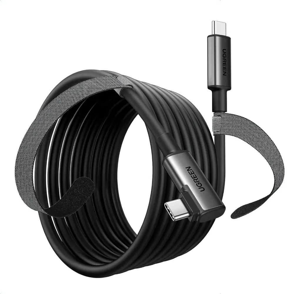 Kabelis USB C - USB C kampinis kištukas USB3.2 Gen1 60W PD3.0 5m juodas US551 UGREEN
