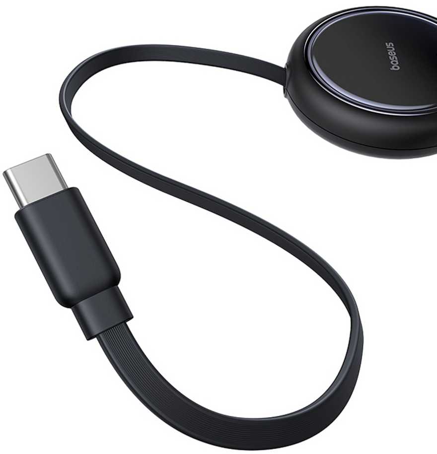 BASEUS retractable kabelis 2in1 Type C į 2 x Type C 100W 1 m juodos spalvos