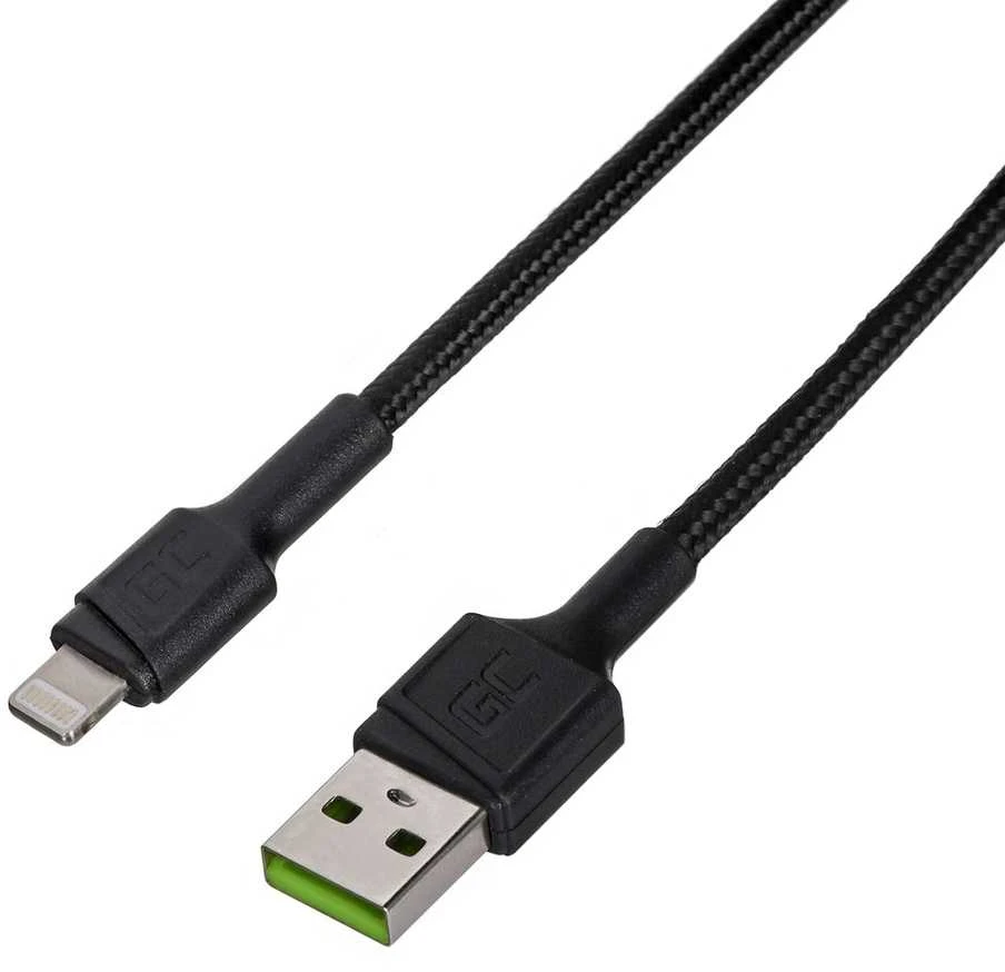 Green Cell Žalias Cell GREENCELL laidas GC PowerStream USB-A - Lightning 30cm Apple 2.4A