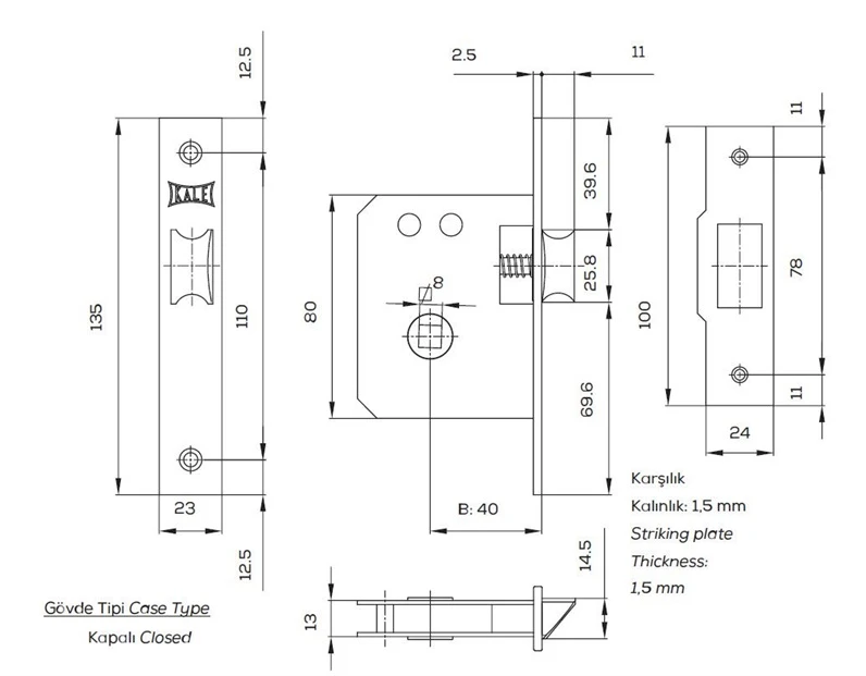 Kale_Killit INDOOR DOOR CATCH 251 BRASS KALE 60